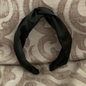 Black satin knot headband
